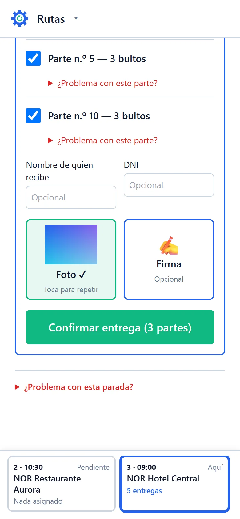 Entrega con foto y firma desde el móvil