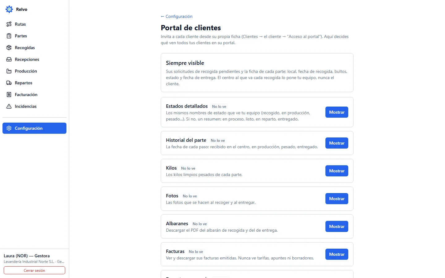 Qué ve cada cliente en su portal